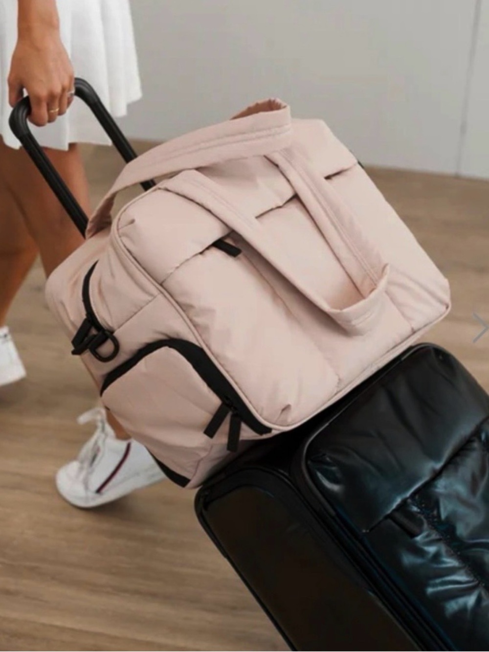 CALPAK Luka Duffel Bag Rose Quartz Light Pink Carryon Travel Vacation